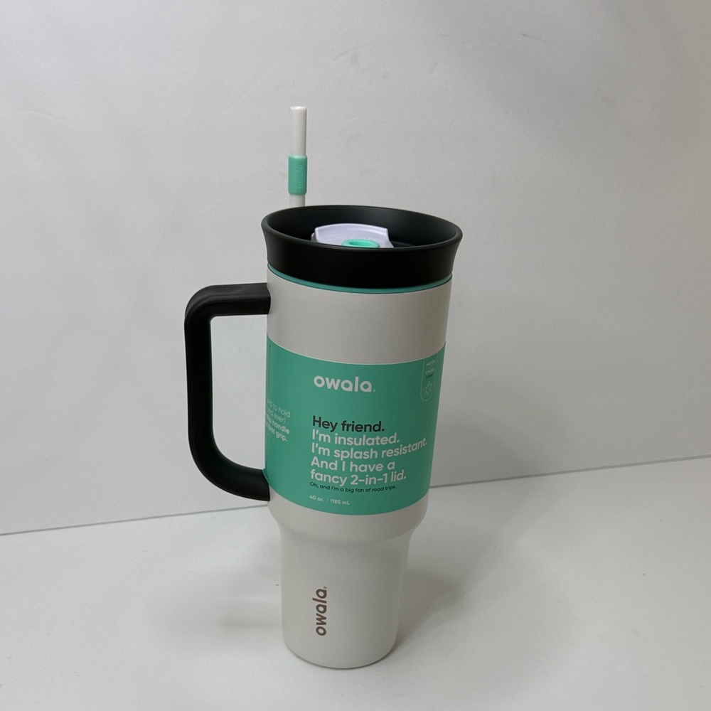Owala Mint and Black Insulated Water Bottle